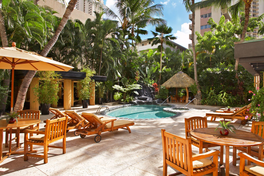The pool at Aqua Bamboo Waikiki.