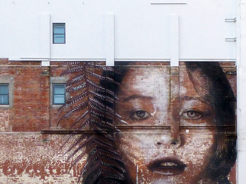 Mural by street artist Rone, in Christchurch, New Zealand.