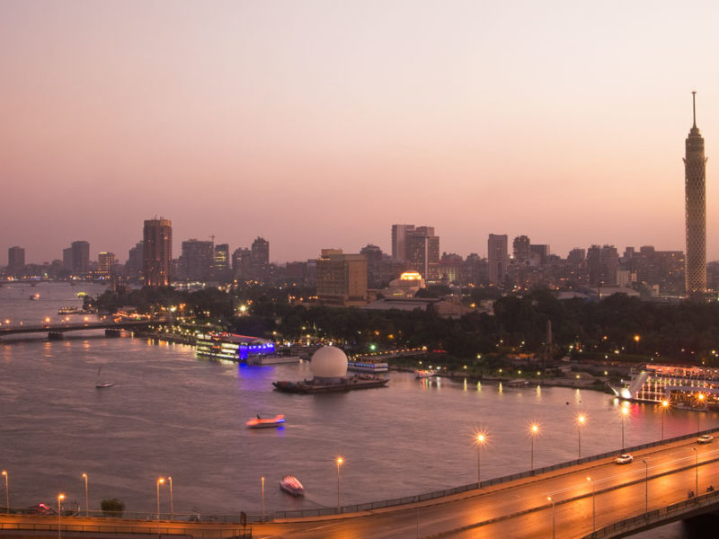 Cairo Tower over the Nile Egypt