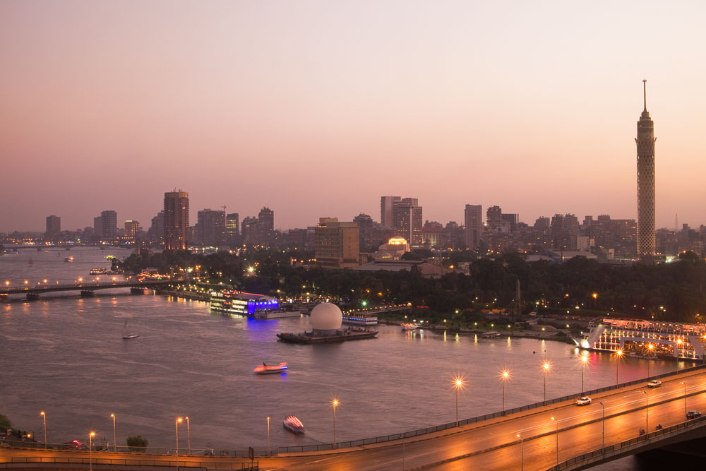 Cairo Tower over the Nile Egypt