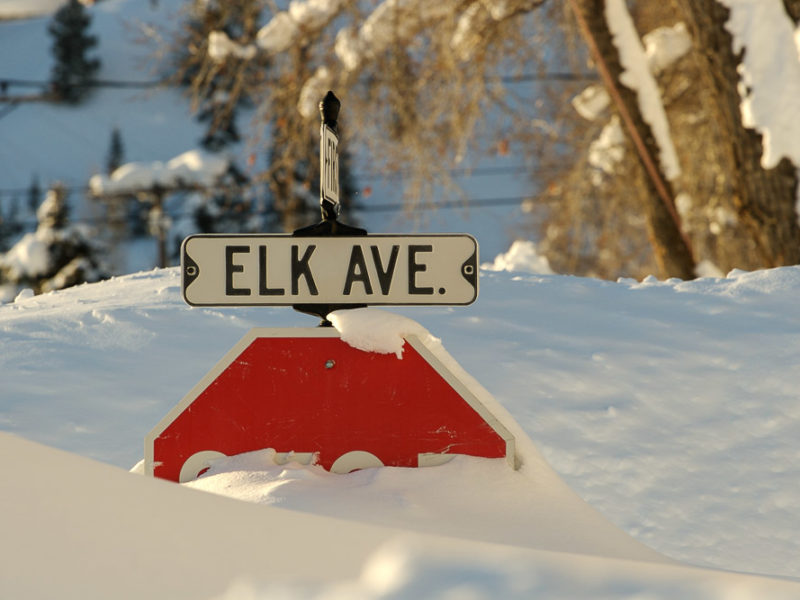 Aspen Colorado deep snow in town