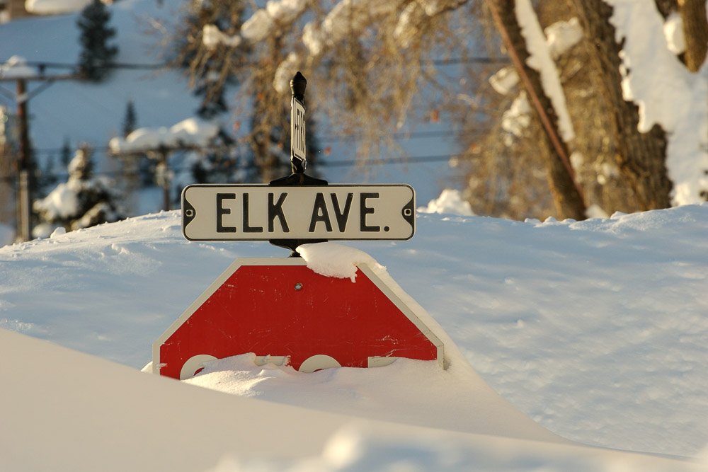 Aspen Colorado deep snow in town