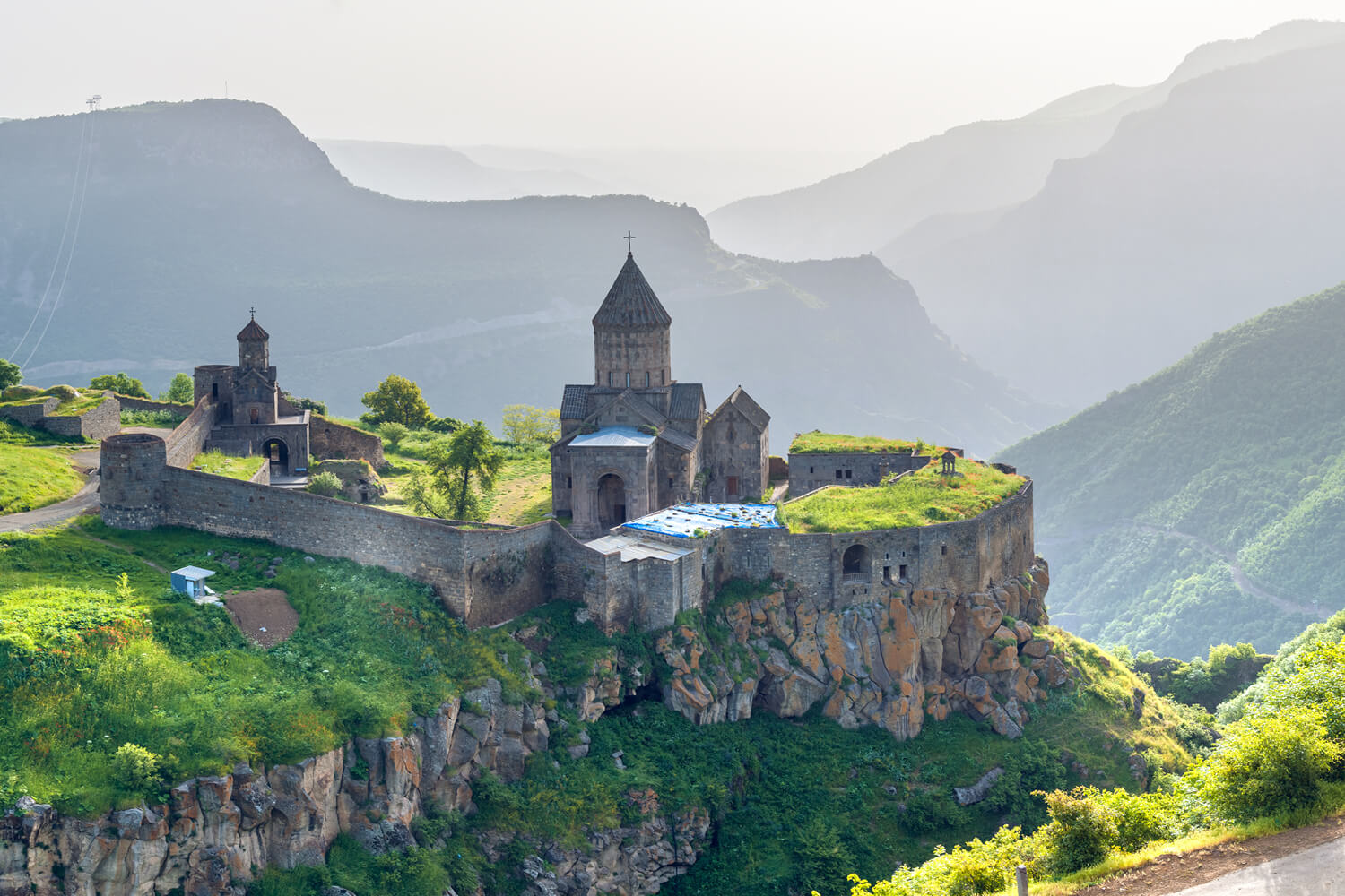 Ancient monastery in setting sun, Tatev, Armenia (photo: Alamy Stock Photo).