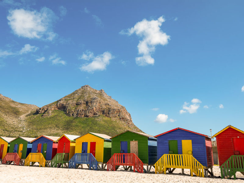 Beachhouses at Muizenberg Beach, Cape Town