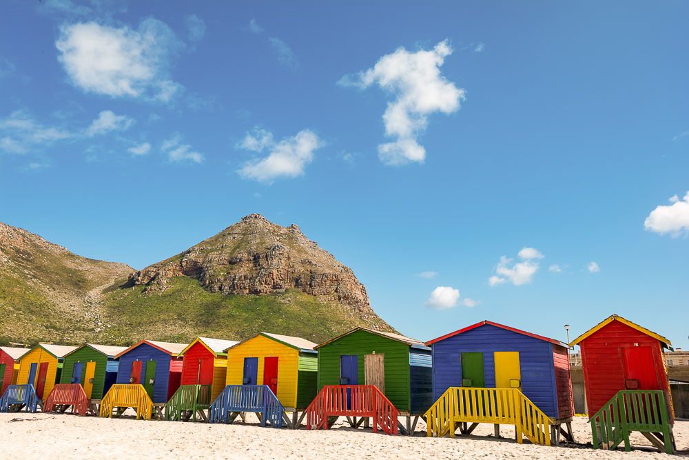 Beachhouses at Muizenberg Beach, Cape Town