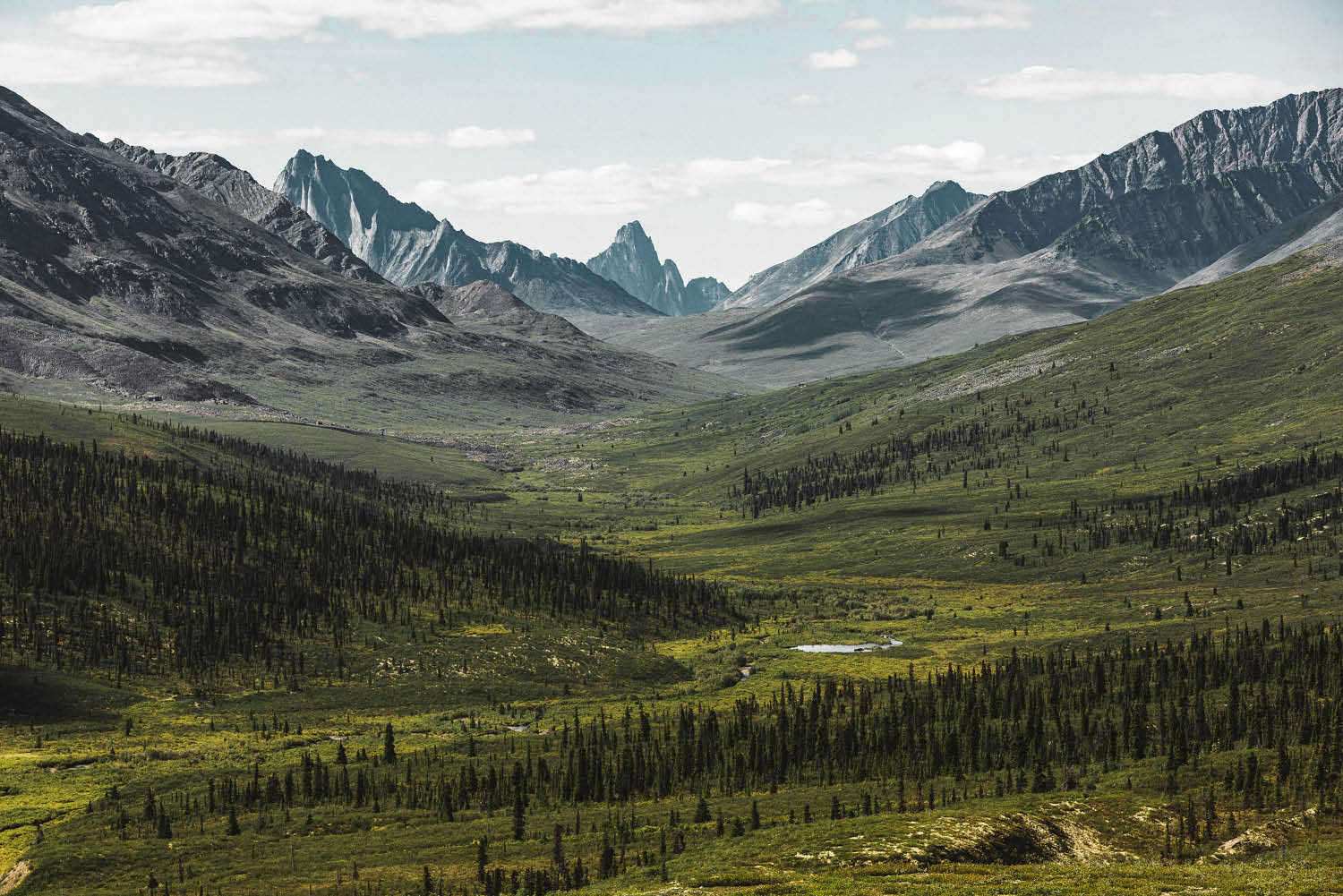 midnight sun over the Dempster highway available as Framed Prints