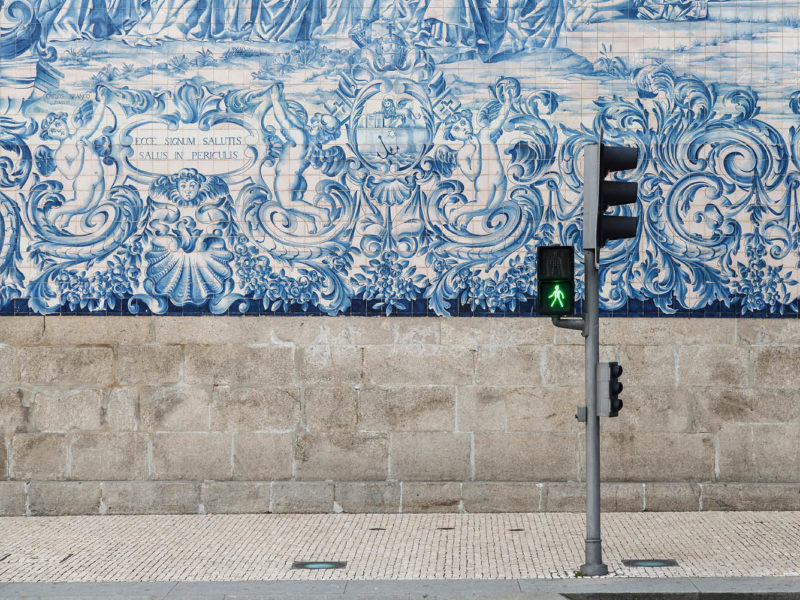 Blue azulejos tiles Capela das Almas Porto