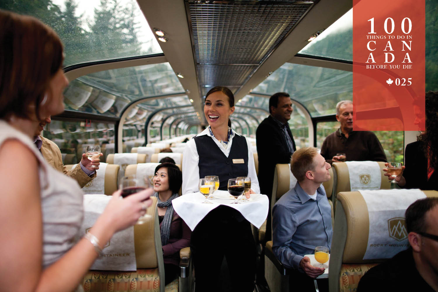 Peer through the glass domes of the Rocky Mountaineer