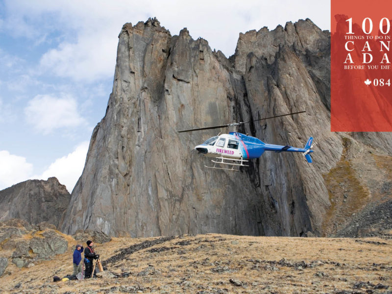 Soar above the craggy peaks of Canada's Tombstone