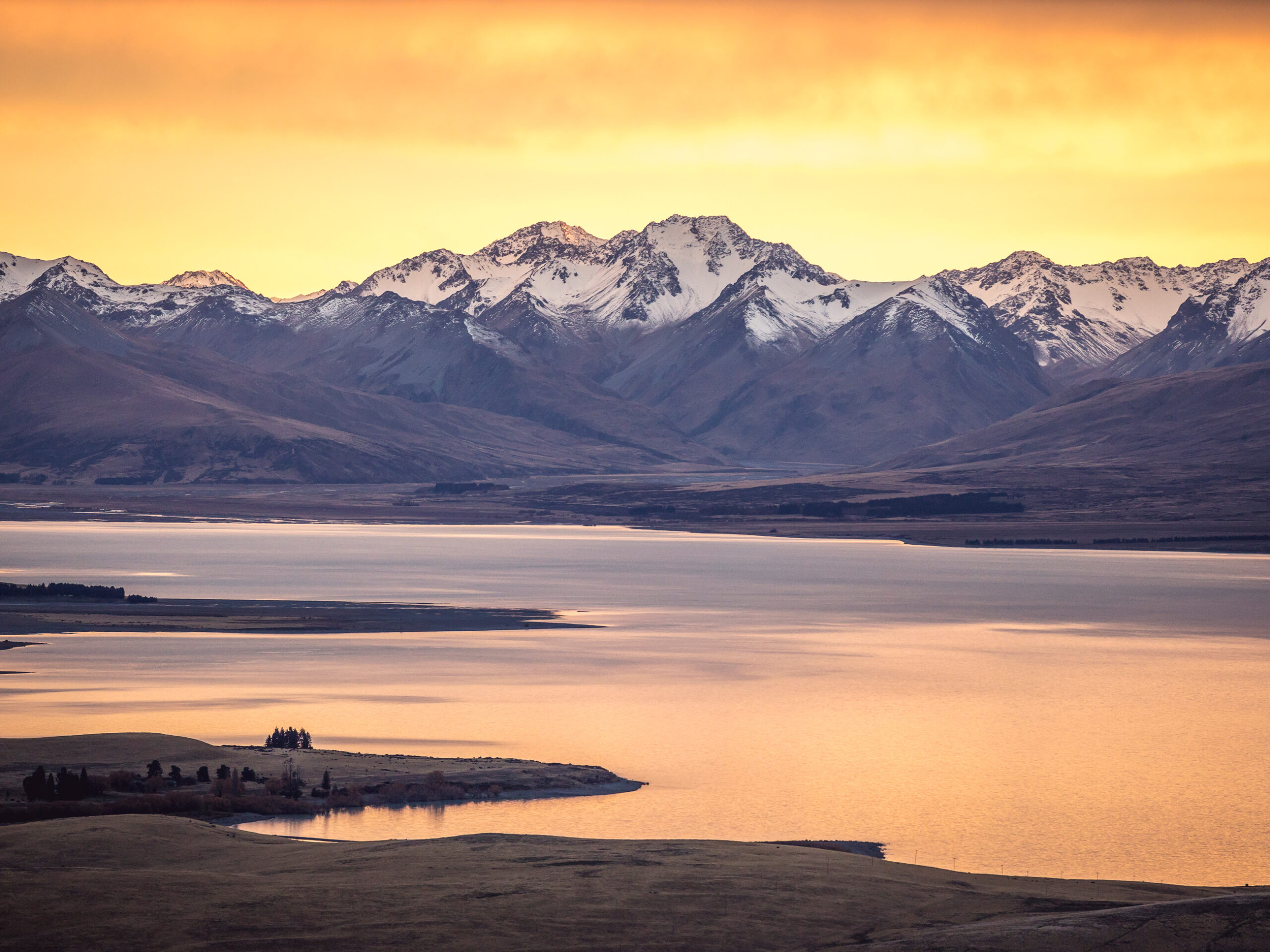 Tekapo Springs in Lake Tekapo at sunrise