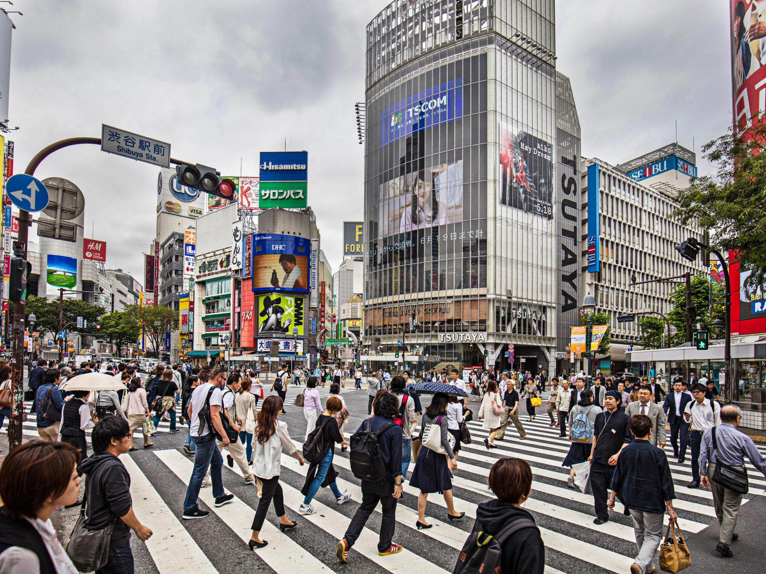 the Shibuya Crossing, Japan