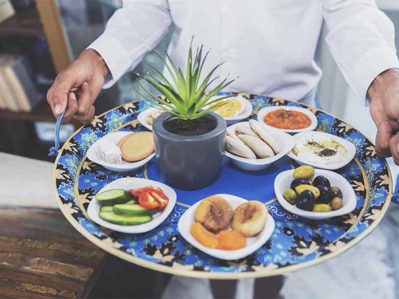 Delicious middle eastern food platter