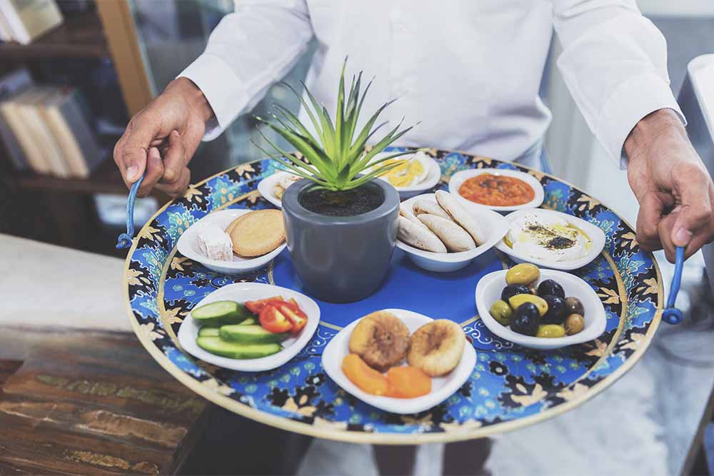 Delicious middle eastern food platter