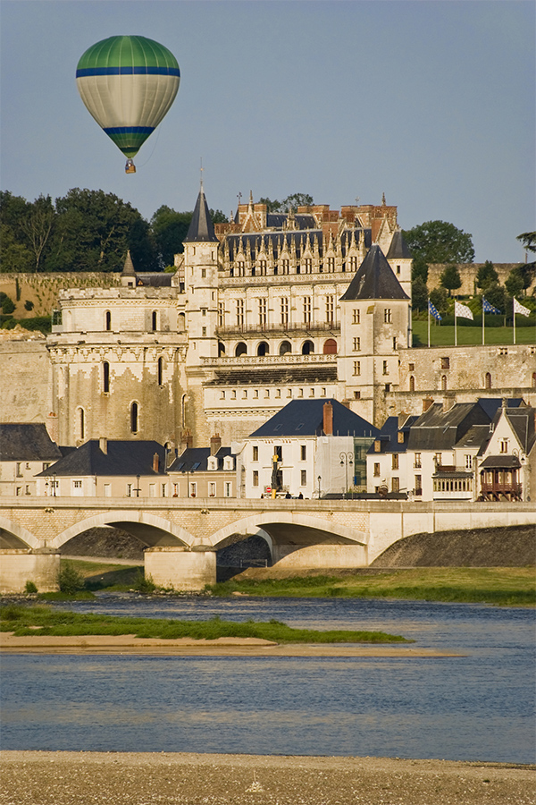 Balloon over Amboise City, Loire Valley