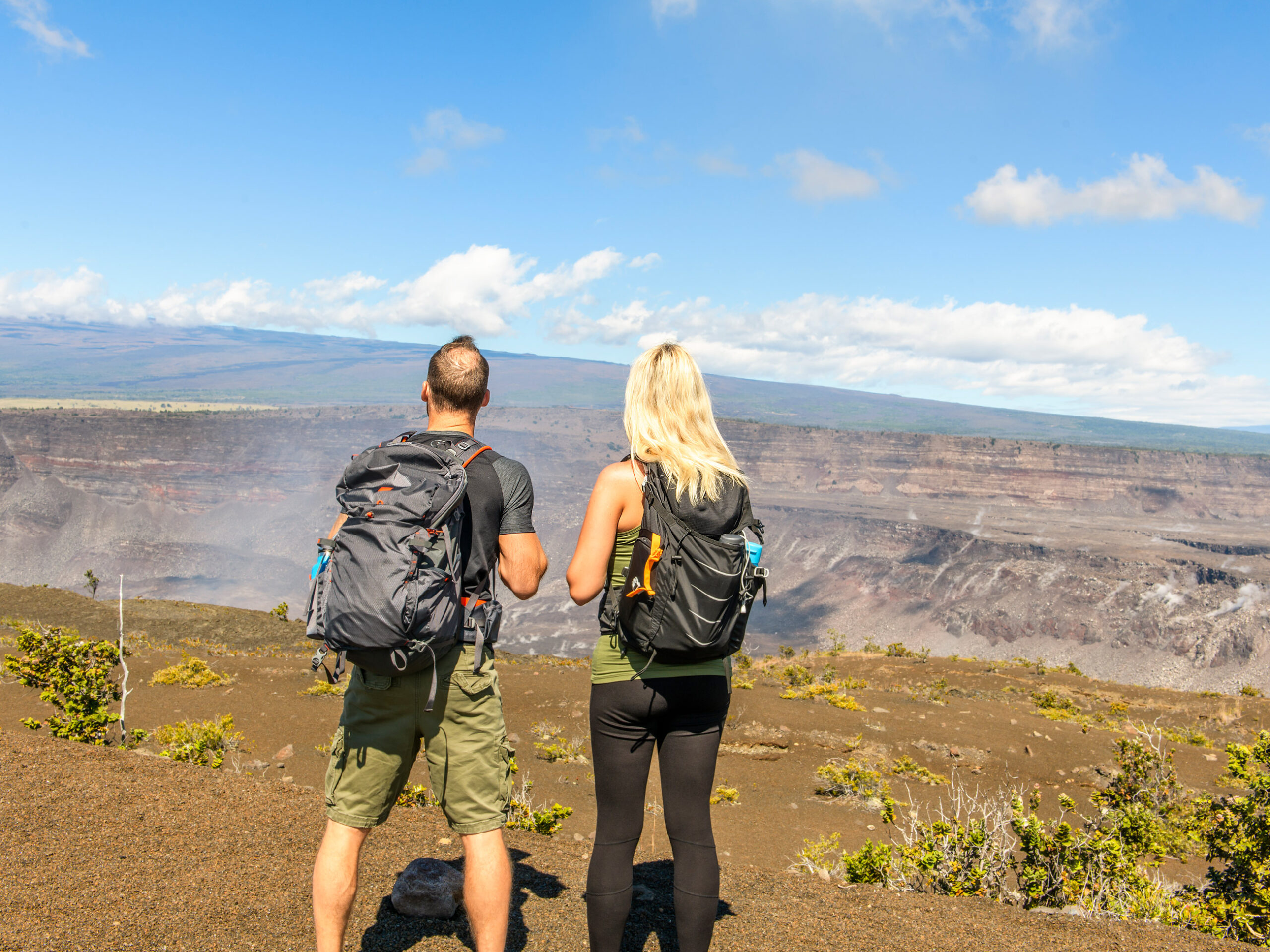 hikers at Hawaii Volcanoes National Park