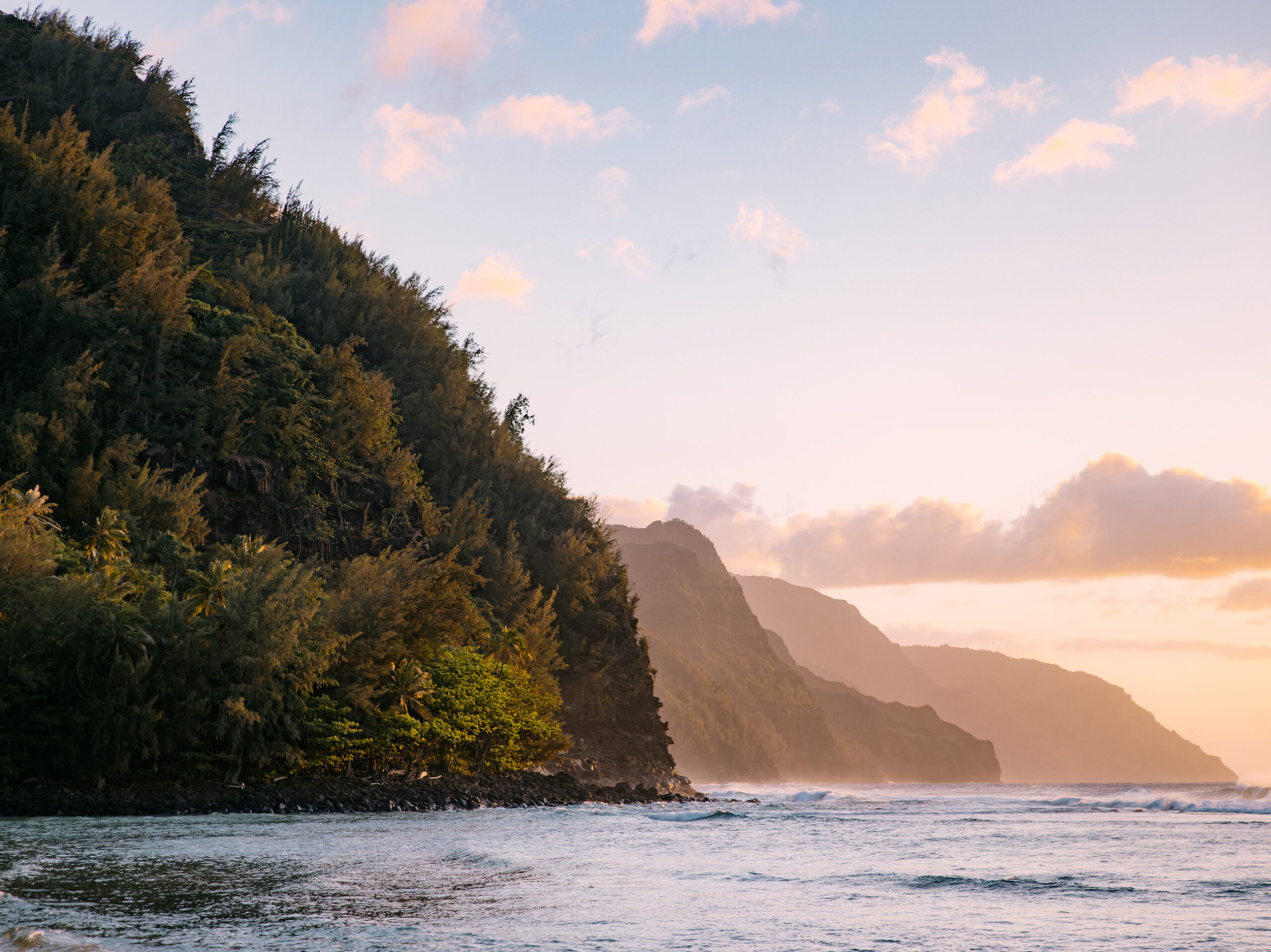 the Nā Pali Coast on Kaua’i in Hawaii