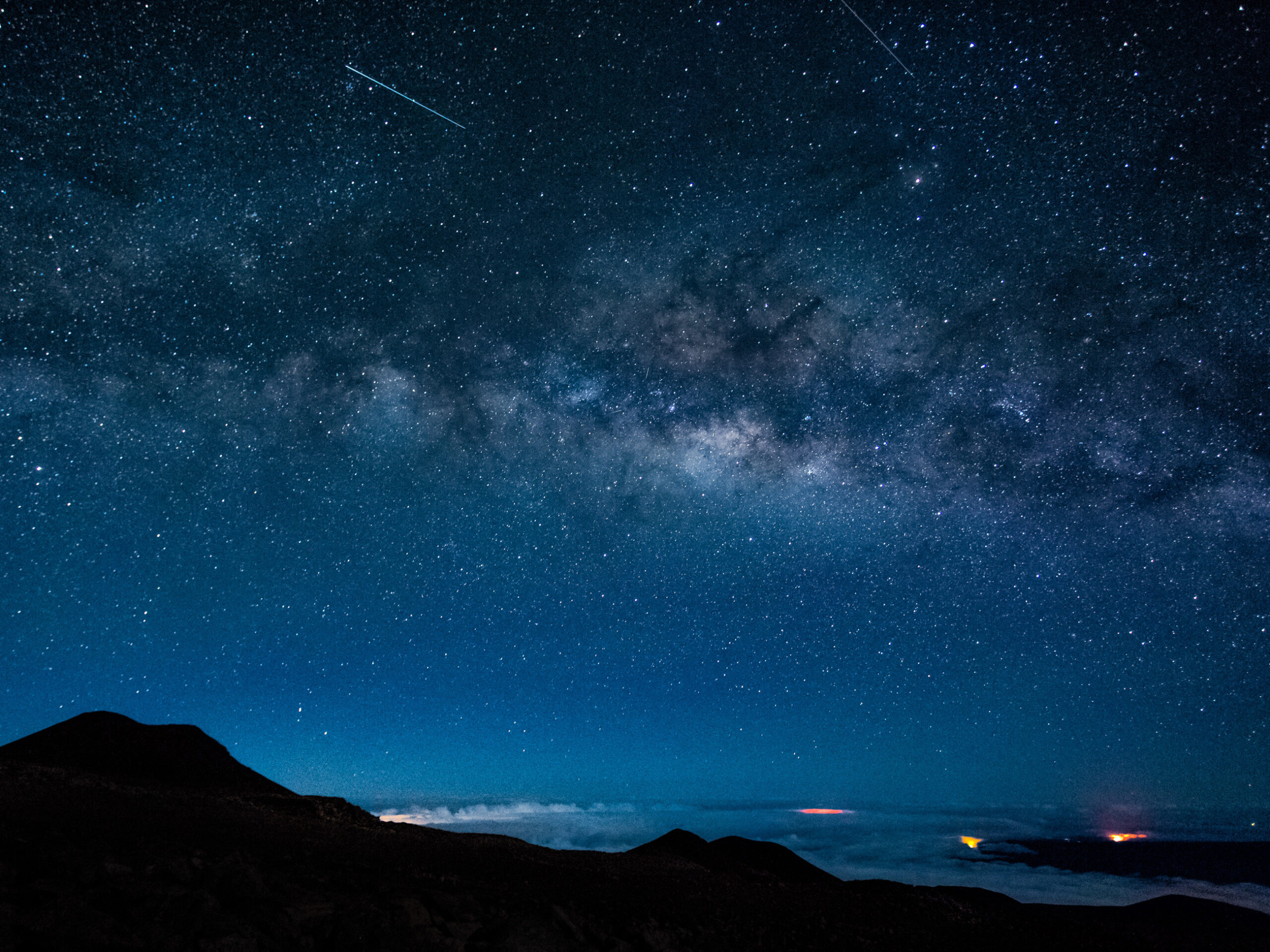 a starry night over Mauna Kea, Hawaii Island