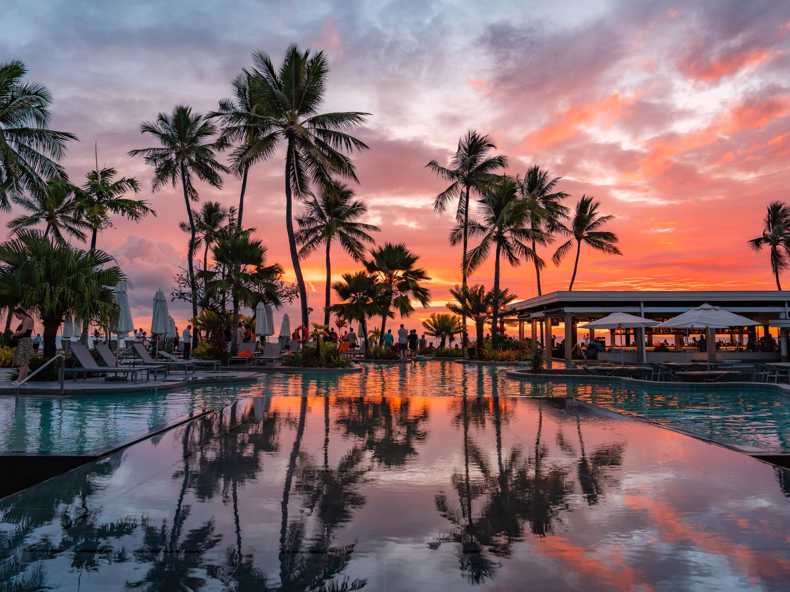 a lagoon-style pool at Sheraton Fiji Golf & Beach Resort