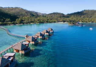 overwater bungalows at Likuliku Lagoon Resort, Fiji