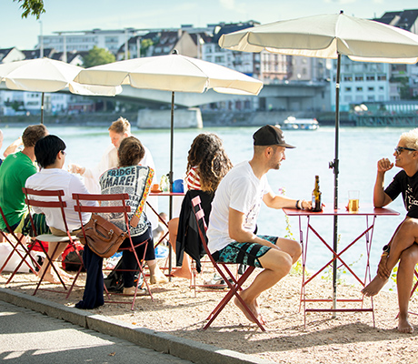 Buvette on the Rhine, Basel, Switzerland