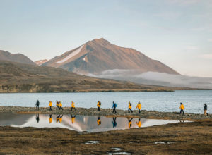 Cruise guests exploring Dundas Harbour, Arctic