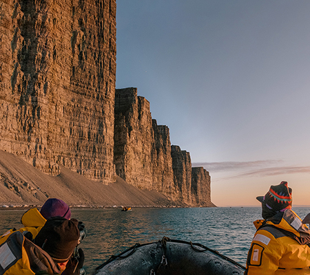 Expeditioners exploring Prince Leopold Island, Arctic