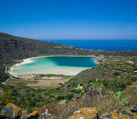 the natural lake of Pantelleria Island, Sicily, Italy