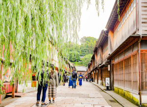Higashi-Chaya district in Kanazawa, Japan