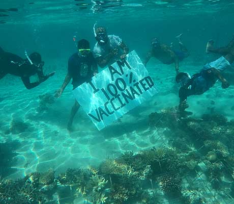 Raffe Hotel staff 100% vaccinated dive, Fiji