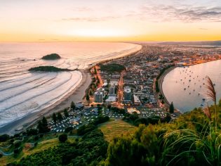 View of Bay of Plenty from the summit of Mount Maunganui