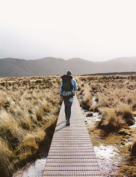 Hiking, Tongariro Alpine Crossing, Ruapehu, New Zealand