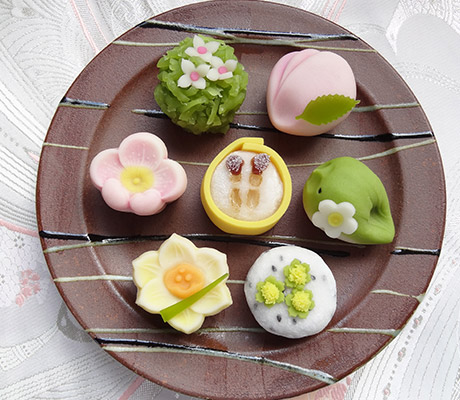 Spring wagashi collection, Japan