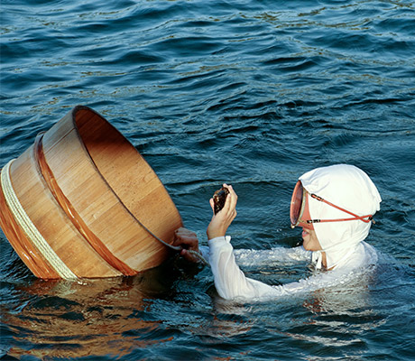 Ama with floating basket, Japan