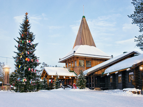 the snow-covered Santa Claus Village