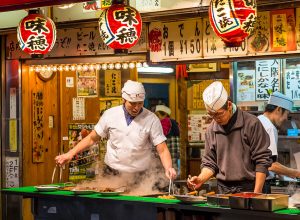 Street food restaurant, Osaka, Japan