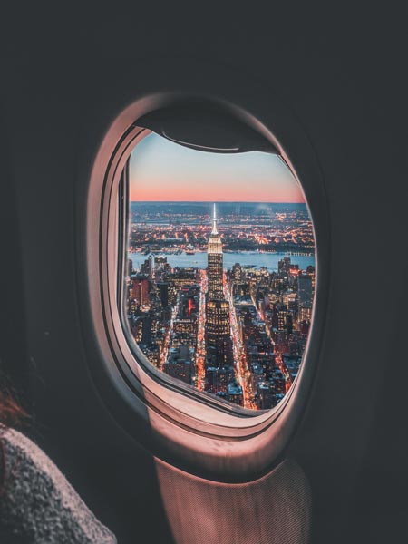 View of New York City from the plane window