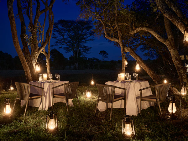 Sanctuary Tambarare tables in night