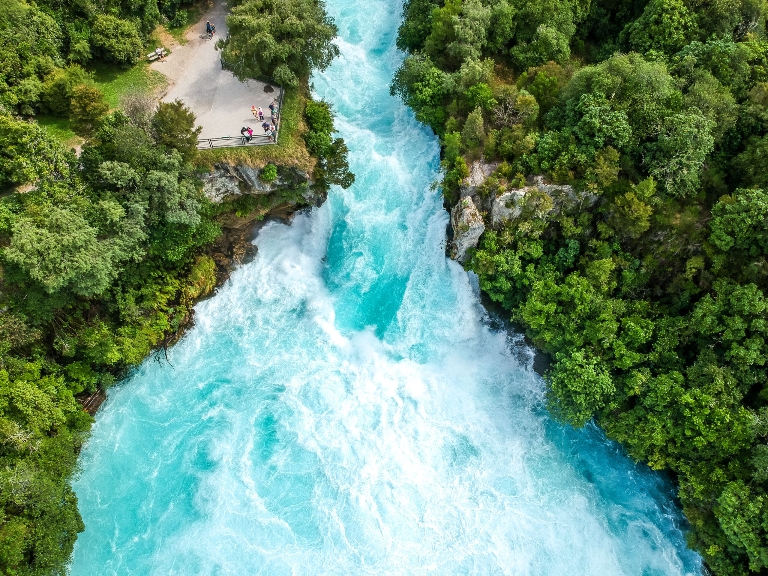 Huka Falls in Waikato River, North Island, New Zealand