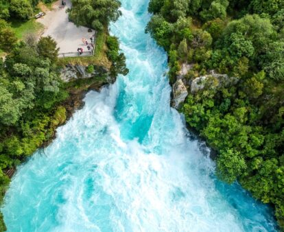 Huka Falls in Waikato River, North Island, New Zealand