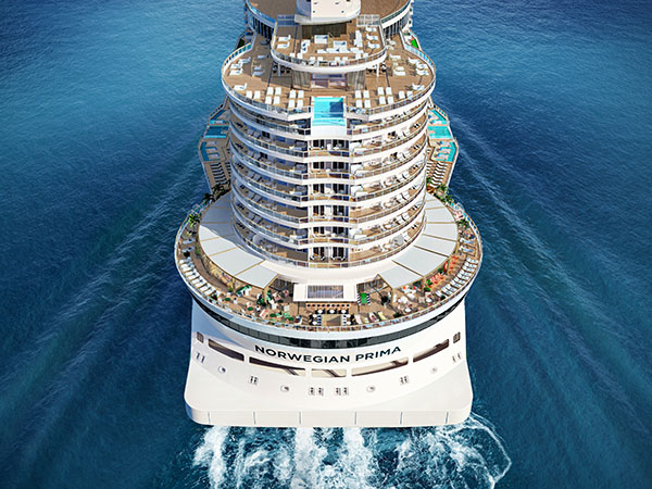 Aerial view, Norwegian Prima, Norwegian Viva Cruise Ship