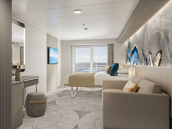 Balcony facing window, Norwegian Prima, Norwegian Viva Cruise Ship