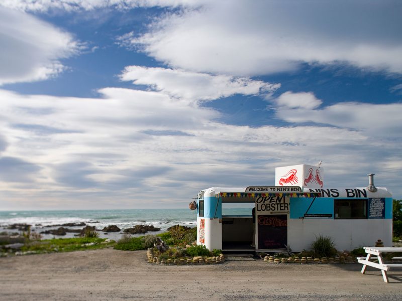 Nin's Bin by the ocean in New Zealand