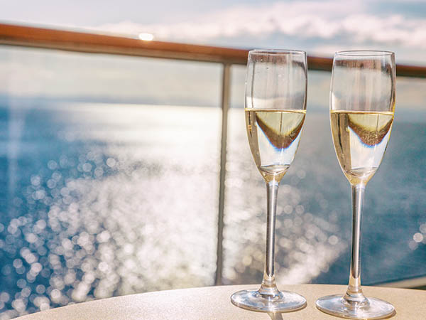 Drinks on deck a cruise ship