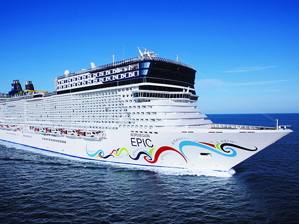 Aerial shot, Norwegian Epic, Norwegian Cruises
