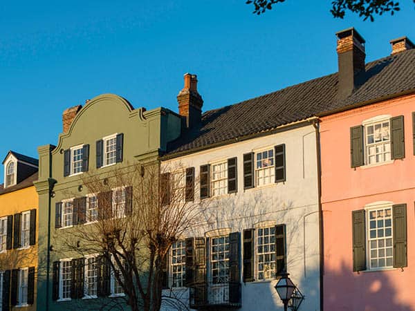 Colourful Houses, Rainbow Row, Charleston, South Carolina, USA