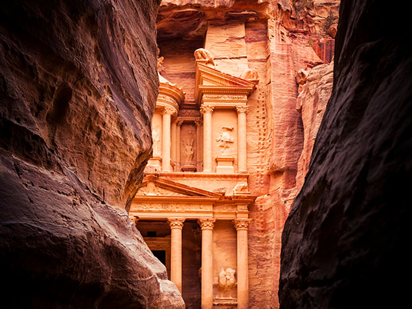 View of the Treasury from Siq, Al Khazneh