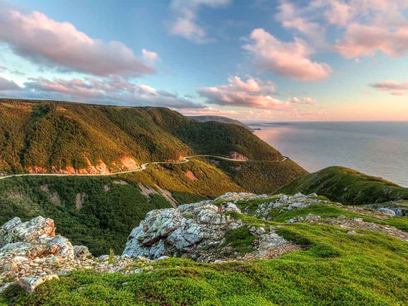 Cape Rouge in Cape Breton, Nova Scotia lies on the Cabot Trail. The Cabot Trail is a majestic gem within the National Parks system of Canada