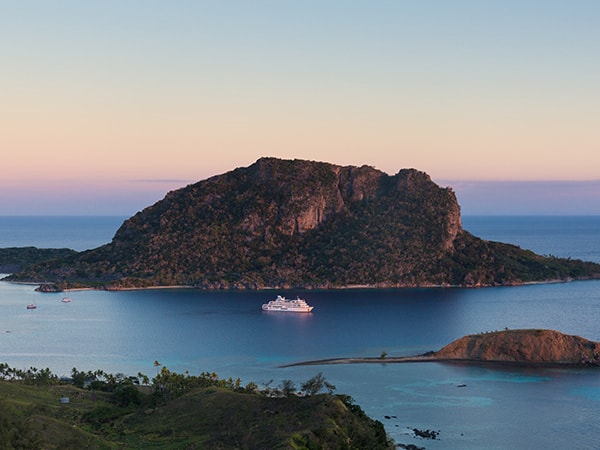 Cruise ship in Sawa-i-lau, Fiji, Oceania