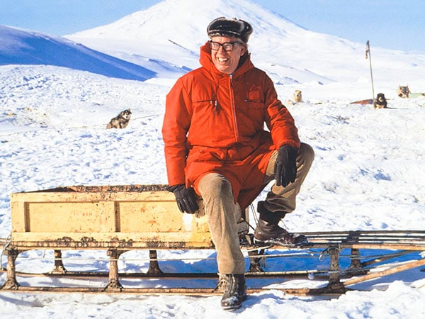 Lars Eric Lindblad and his ship Lindblad Explorer in Antarctica. (Image: Lindblad Expeditions)