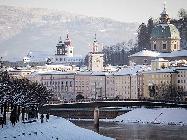 River, Winter in Salzburg, Austria